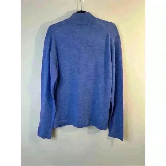 Marco Fiori Sweater Blue Extra Fine Merino Wool 1/4 Zip Men’s M - Picture 6 of 10